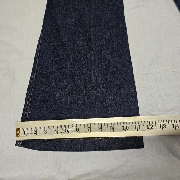 Spanx Wide Leg Pull On Women Jeans Size 1X Tall Blue Distressed Cotton - Picture 13 of 15